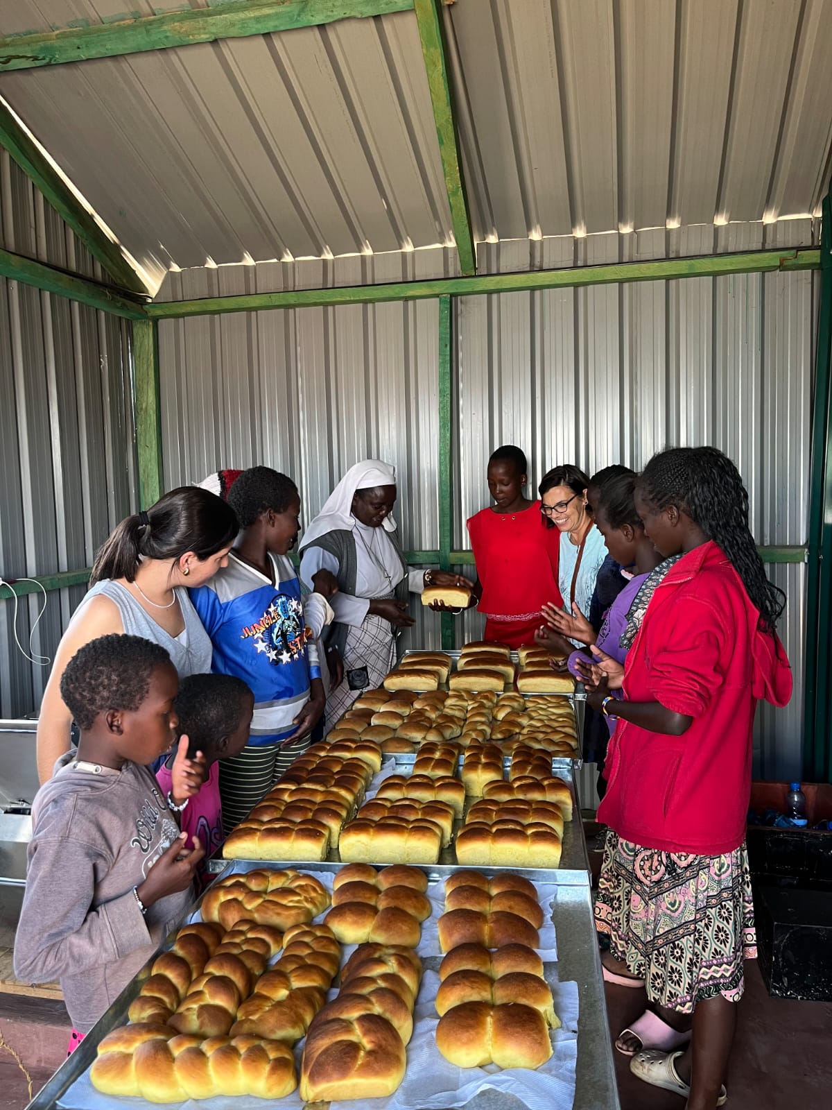 Volunteers working